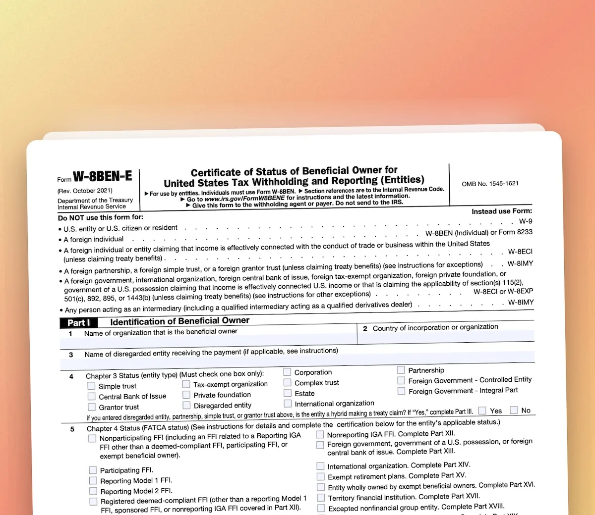 W-8BEN-E Form